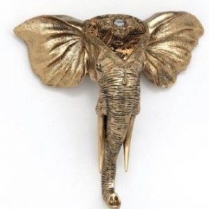 Tarnished Gold Elephant Head, 31cm